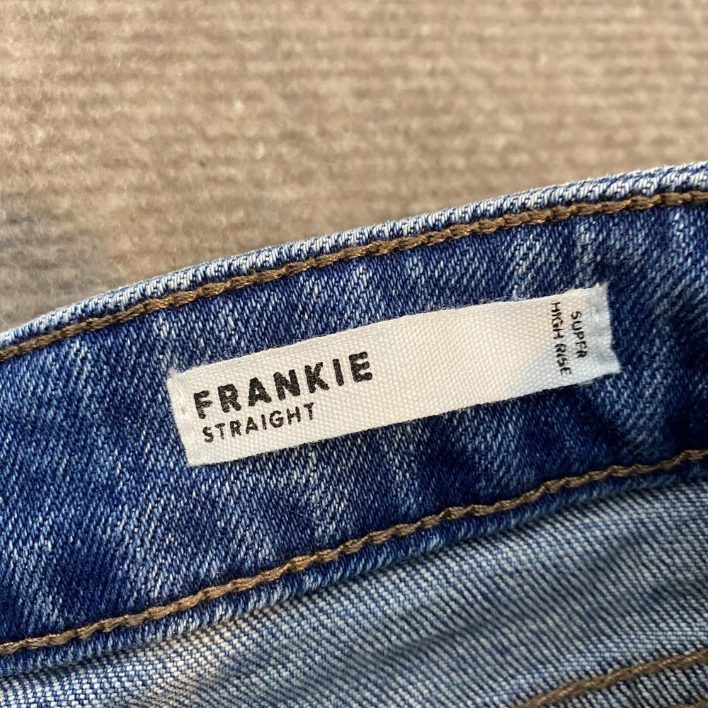 Dear‎ John Frankie Straight Jeans Womens 32 Blue High Rise Fringe Stretch Denim - Picture 5 of 14